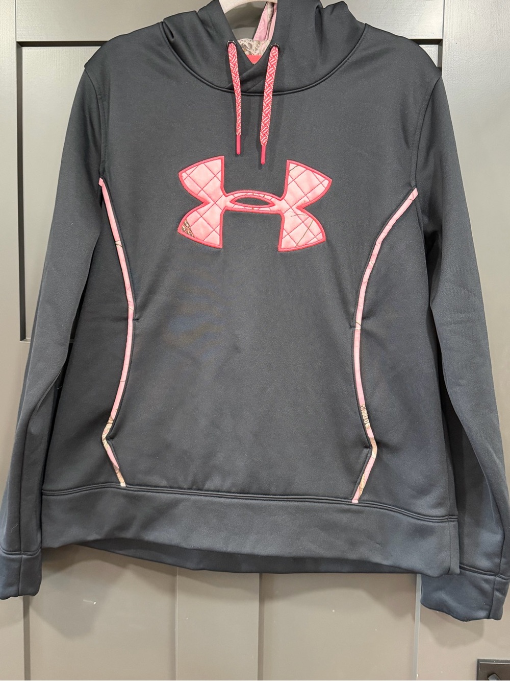 Under Armour Black Hoodie with Pink Logo